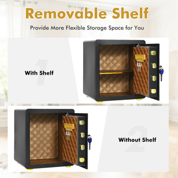 1.25立方フィートのスチール製電子金庫(キーパッドと鍵付き)ホームオフィス用